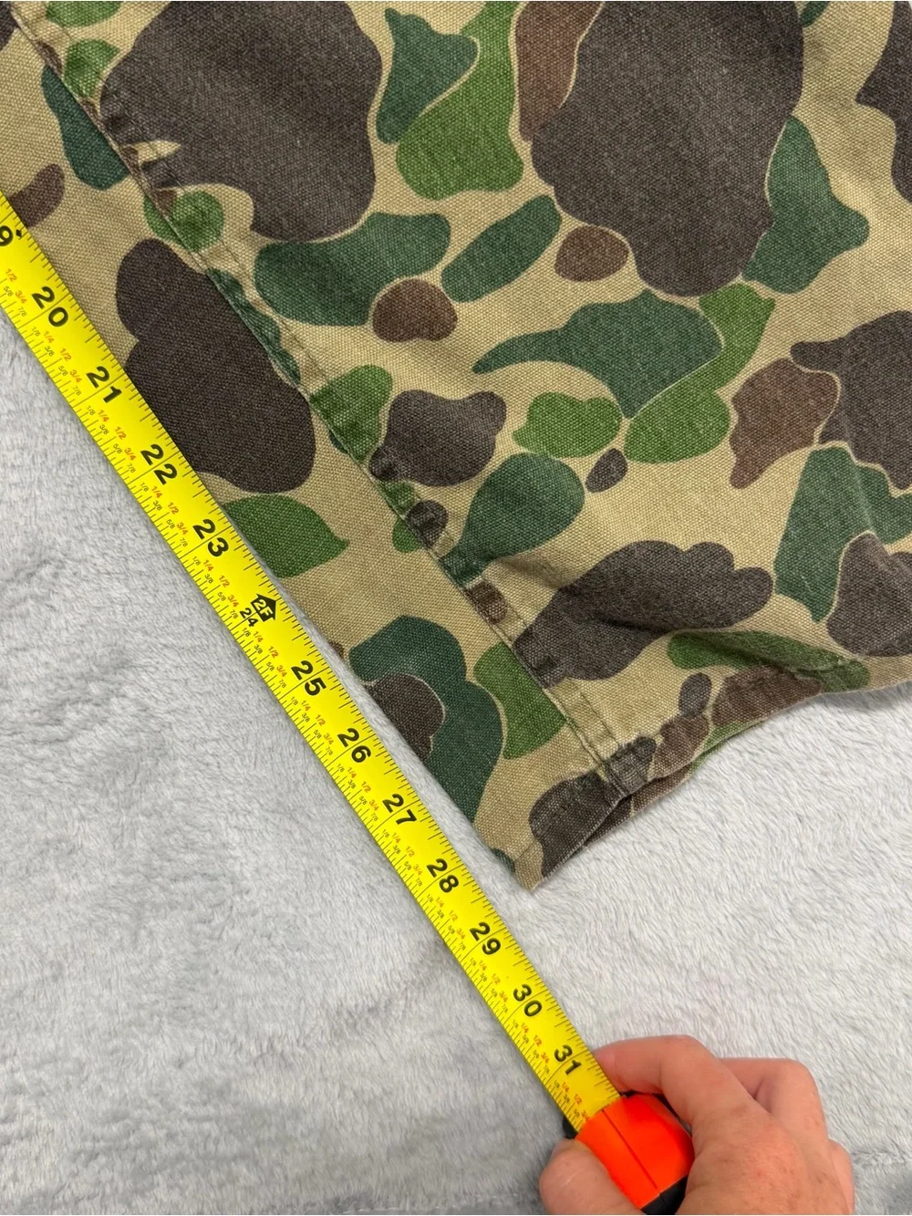 Vintage 60s 70s Duck Hunter Camo Pants Ideal Zip Frogskin Hunting 33x29